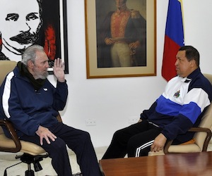 Sostienen Fidel y Chávez memorable encuentro